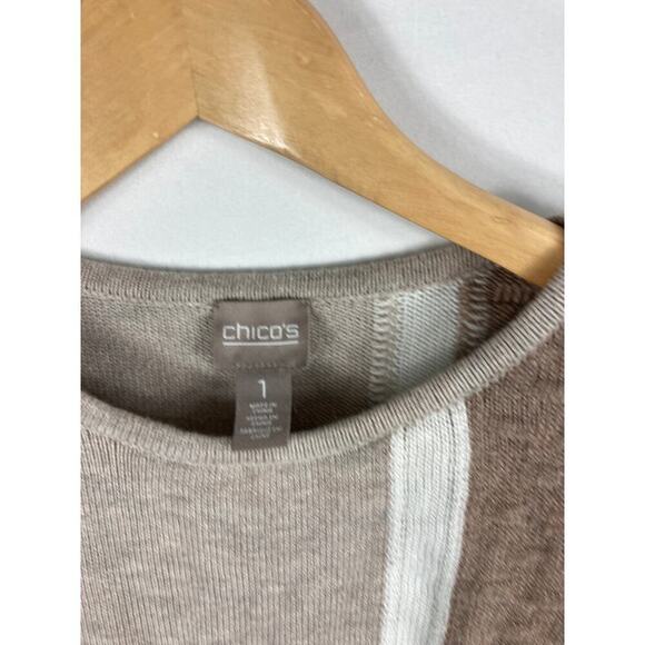Chicos Color Block Knit Sweater Size 1/Medium - Picture 3 of 8
